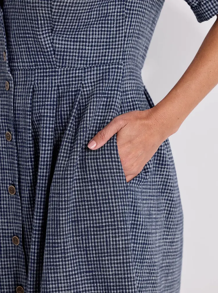Kleid aus Baumwollmix mit Gingham-Karo