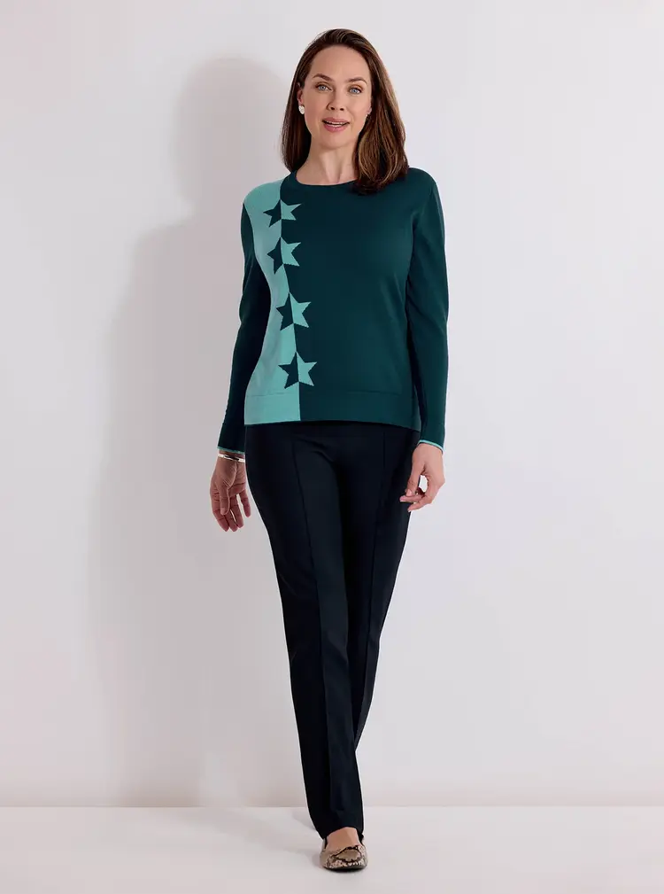 Pullover aus Merino mit Sternen