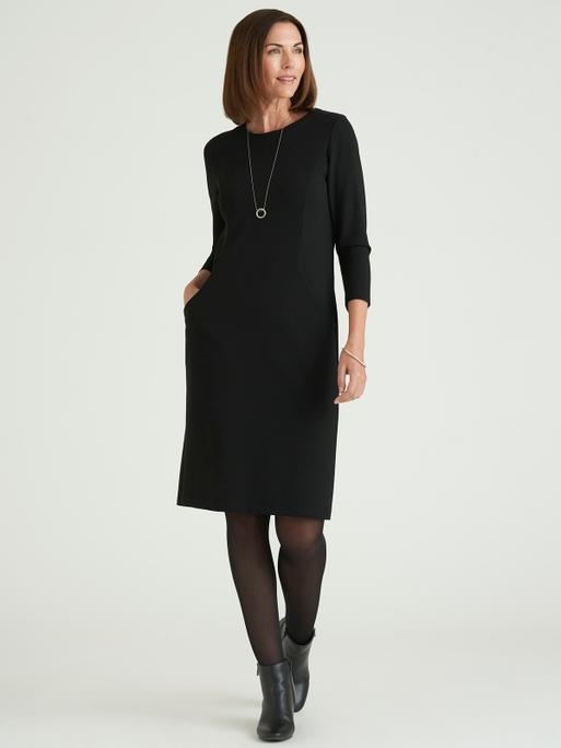 Black ponte dress new arrivals